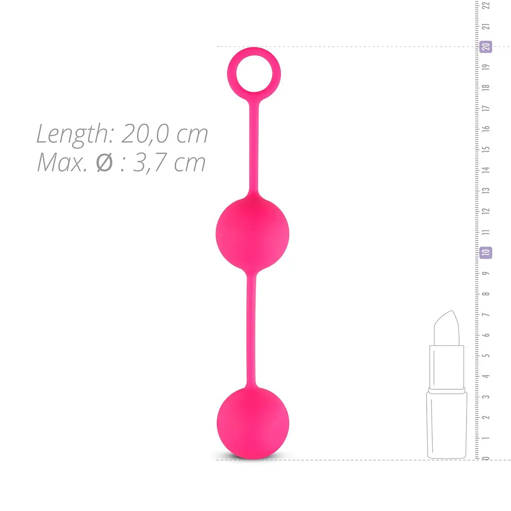 Вагінальні кульки зі зміщеним центром ваги Love Balls With Counterweight Pink - фото 6