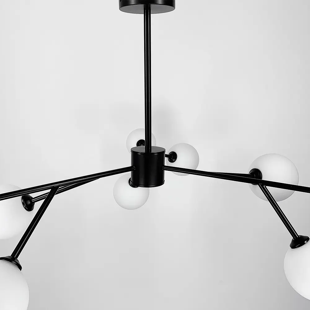 Потолочная черная люстра Grand Bunch на 9 плафонов Line.F AOC 20/9 BK - фото 5