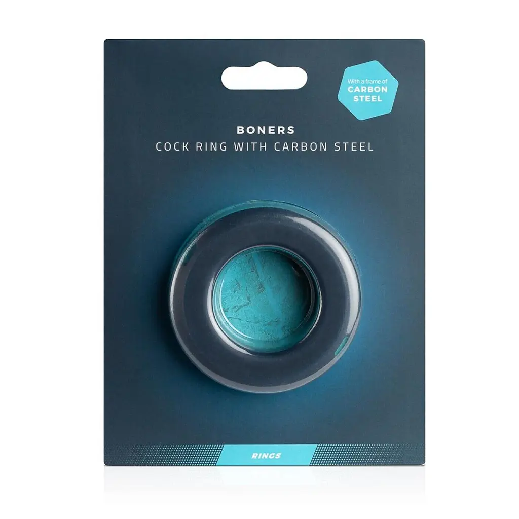 Ерекційне кільце Boners Cock Ring With Carbon Steel сірий - фото 3