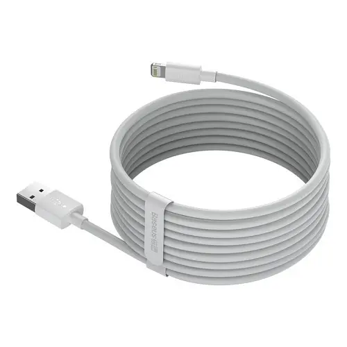USB кабель Baseus Simple Wisdom Data Cable Kit USB to iP 2.4A (2ШТ/Set) 1.5m білий TZCALZJ-02 - фото 6