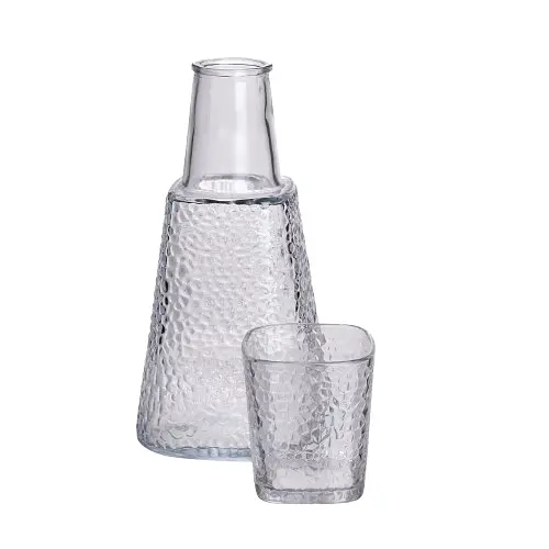 Кувшин для напитков 1 литр со стаканом 1 шт на 200 мл Прозрачный Yiwu HP-19-PYF-3 - фото 2