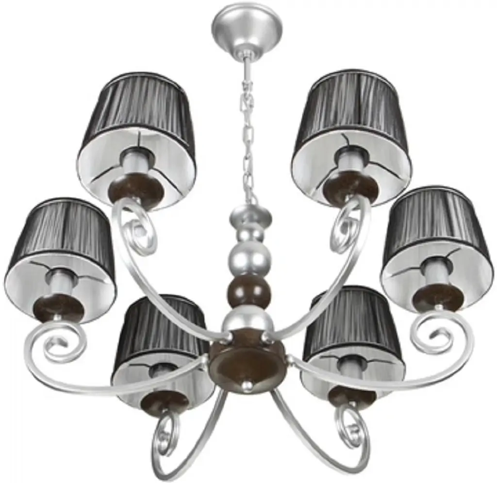 Люстра 90995, 6x40W, E14, метал хром./тканина - фото 3