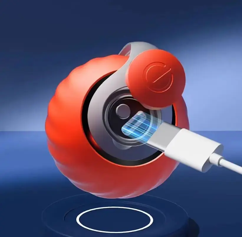 Інтерактивний бігаючий розумний м'ячик Idea для котів та собак USB Type-C з хвостиком  - фото 4