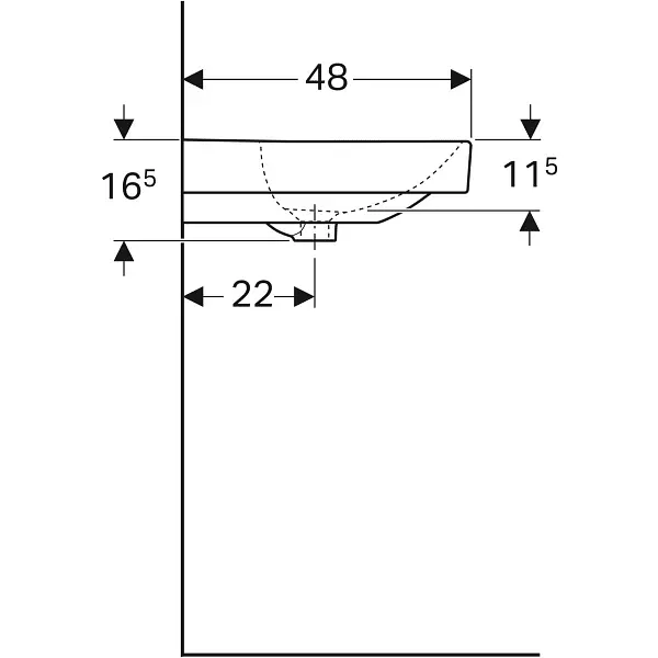 Раковина Geberit Smyle Square 75x48 500.249.01.1, Білий - фото 2