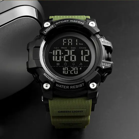 Чоловічий наручний годинник 1384 Black-Military Wrisband Skmei acs0030782 - фото 3