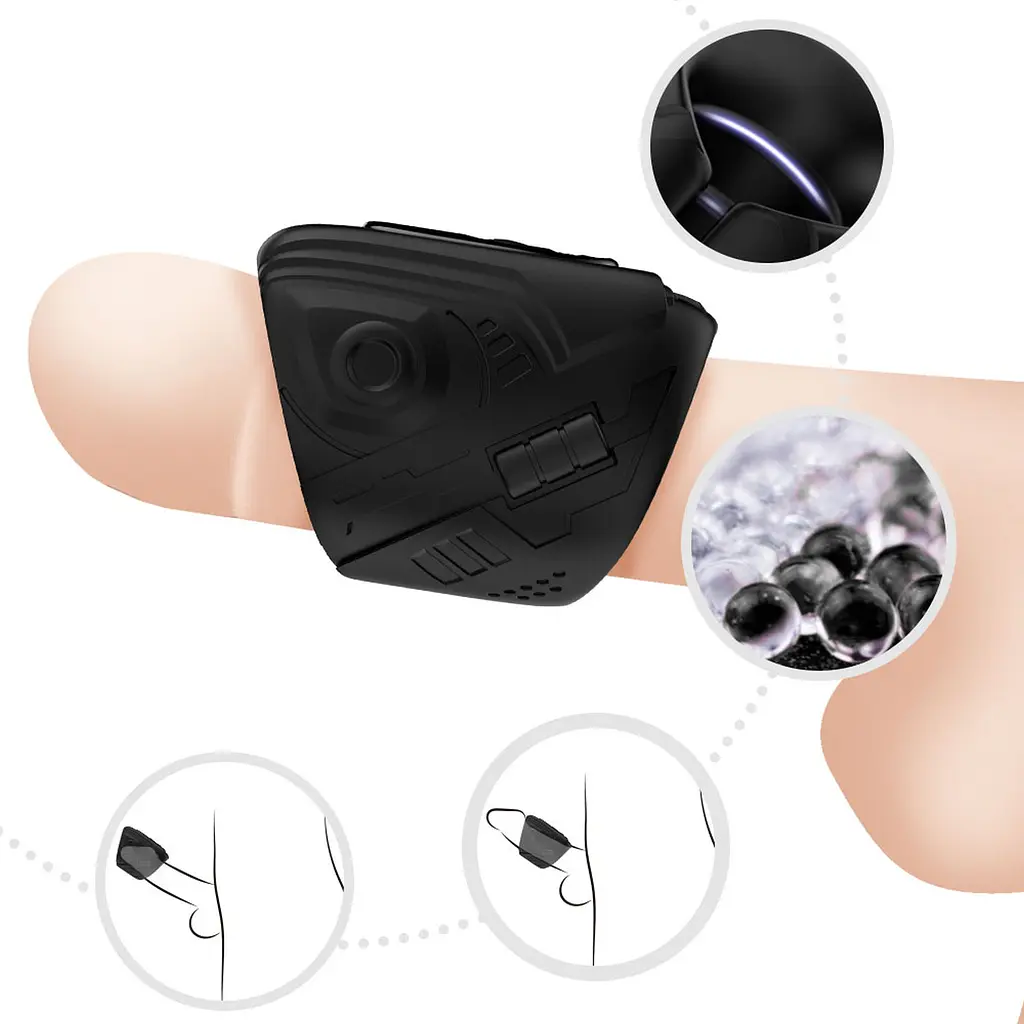 Насадка на пеніс Mechwarrior Black, 9 vibration functions Boss Series 52-00094 100567 - фото 9