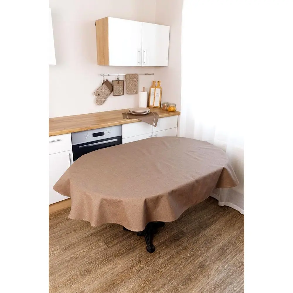 Скатертина Прованс Кориця овальна 133х240 см коричнева (41207) - фото 2