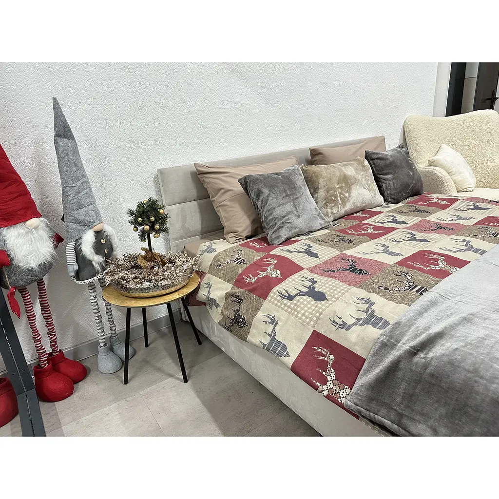 Комплект постільної білизни Ecotton двоспальний 29345-2 Оленi на червоному (24412) - фото 3