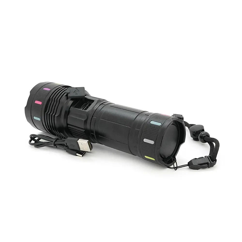 Ліхтар пошуковий BP-9600 LED PM60, 5 режимів, живлення від 3*18650, IP65, кабель USB, 210х100х70мм, 0,686кг, Black, BOX - фото 3