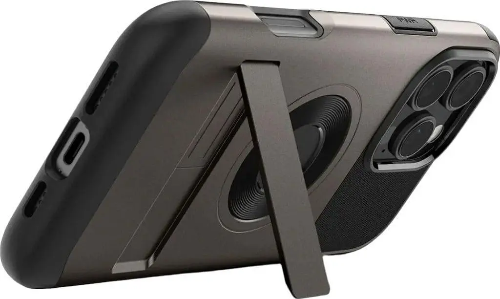 Оригінальний протиударний чохол для iPhone 16 Pro Max Spigen Slim Armor MagSafe Gunmetal ACS08033 з підставкою (MagFit) - фото 8