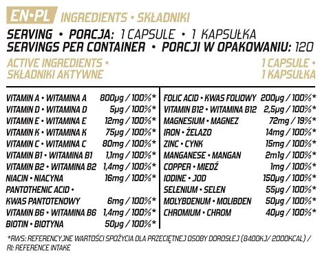 Вітамінно-мінеральні комплекси для Щоденної Підтримки Організму - 120 вег. капсул - фото 2