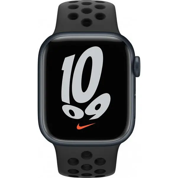 Смарт-годинник Apple Watch Nike Series 7 GPS 41mm Midnight Aluminum Case w. Anthracite/Black Nike Sport Band (MKN43) - фото 2