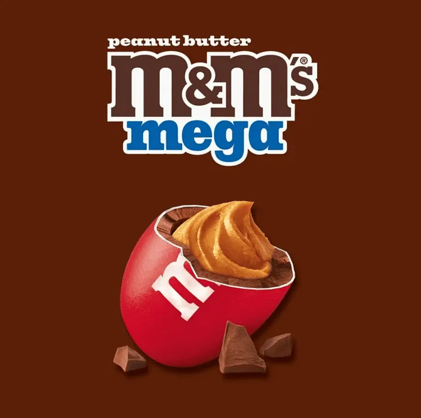 Драже M&M's Mega Peanut Butter Chocolate Candy 80.2г - фото 2