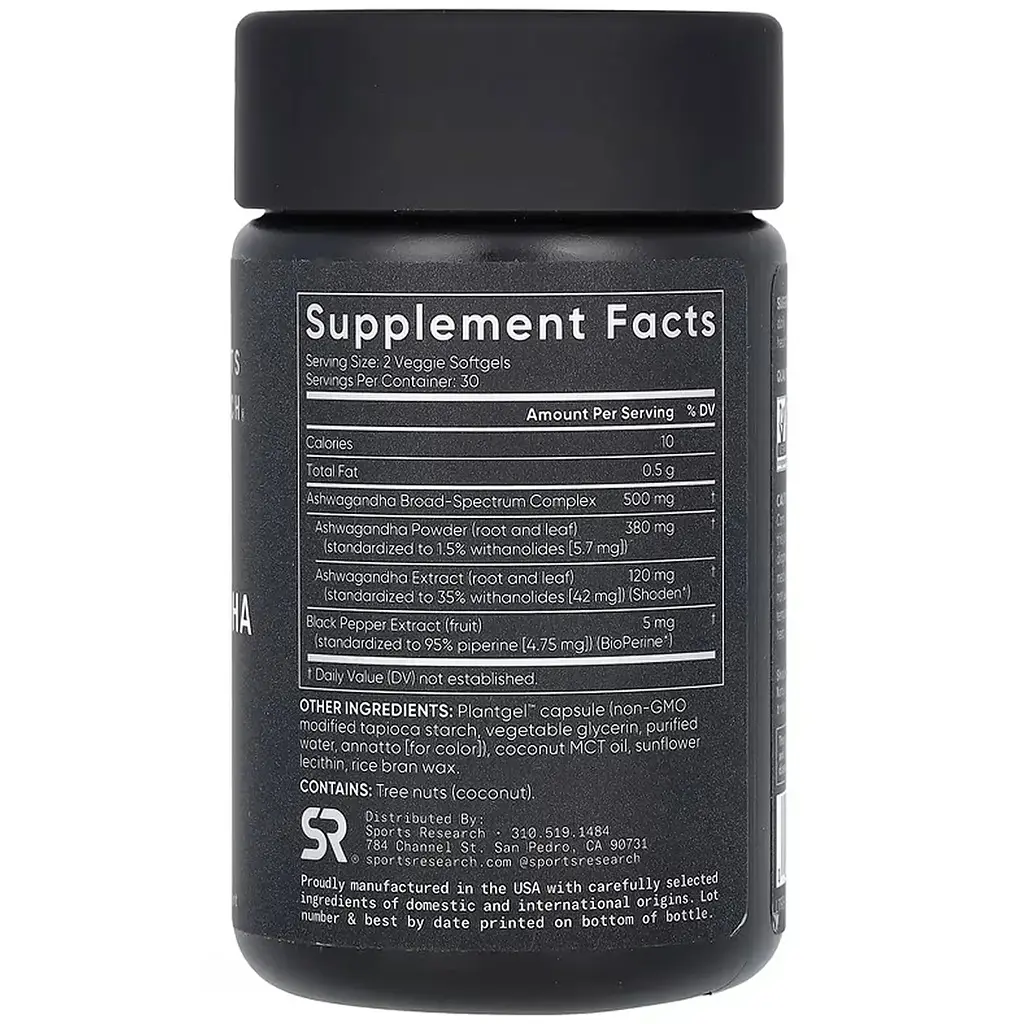 Ашваганда Sport Research Ashwagandha 500 мг 60 веганських м'яких капсул - фото 2