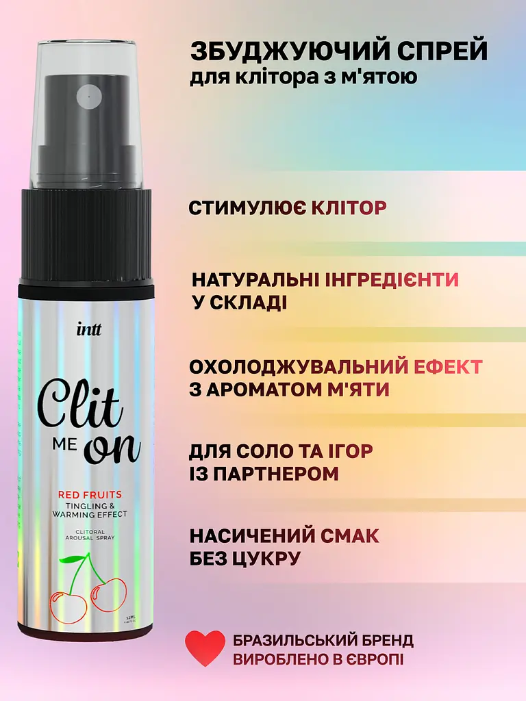 Возбуждающий спрей для клитора Intt Clit Me On, 12 мл (вишня) - фото 5