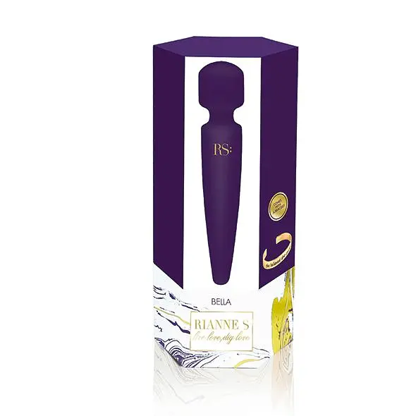 Вібромасажер Rianne S: Bella Mini Wand Purple, 10 режимів, медичний силікон, подарункове паковання - фото 5