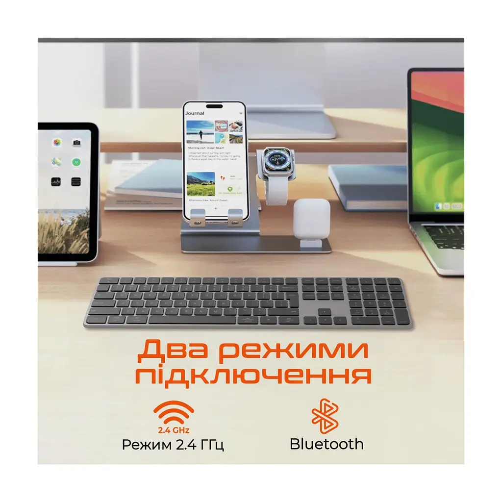 Клавіатура Meetion K230 Bluetooth/Wireless Black (MT-K230MW-A-RUA) - фото 4