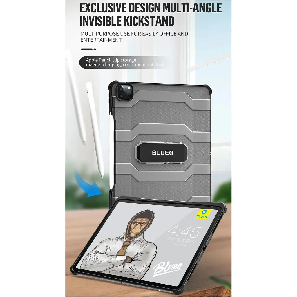 Чохол Blueo Drop Resistance with Kickstand для Apple iPad Pro 11` M4/M5 (2024-2025) Black [142161] - фото 13