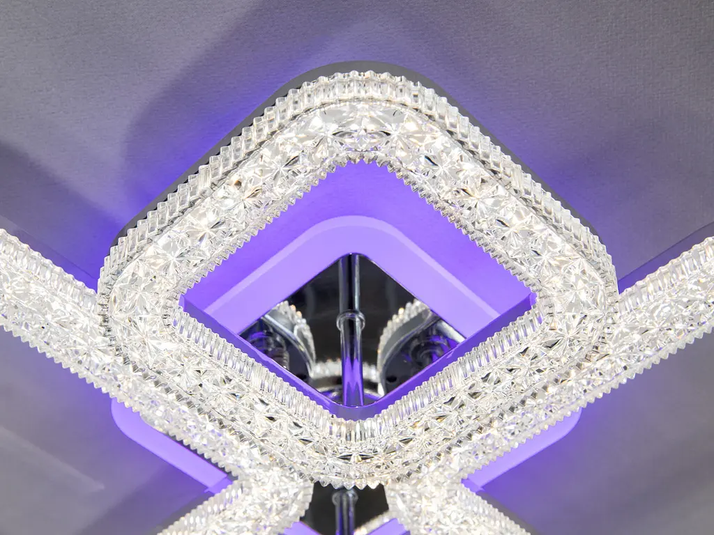 Люстра стельова LED Diasha 2205/2+2HR, 70W, 3200K-6000K, білий метал, сучасний стиль, з пультом, 3850 lm - фото 5