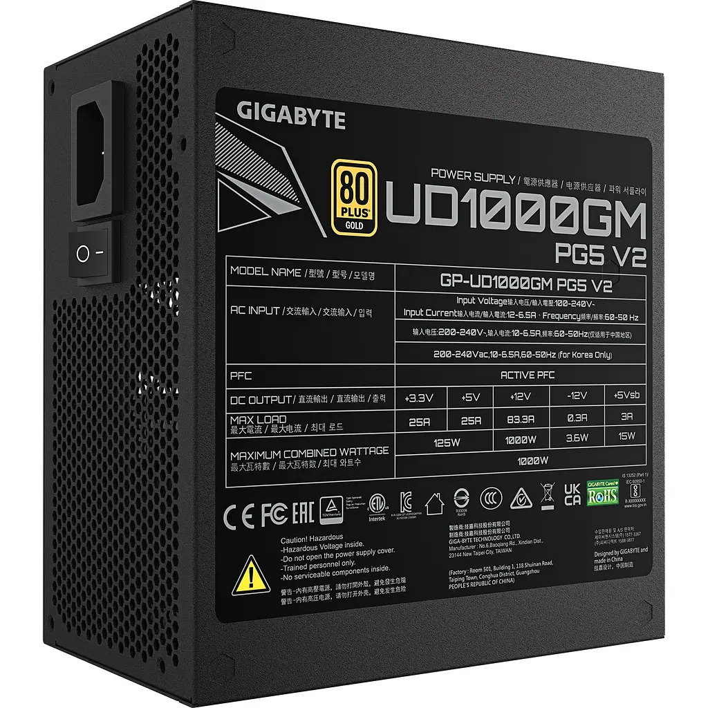 Блок живлення Gigabyte UD1000GM PG5 V2 1000W Black (GP-UD1000GM PG5 V2) [148439] - фото 3