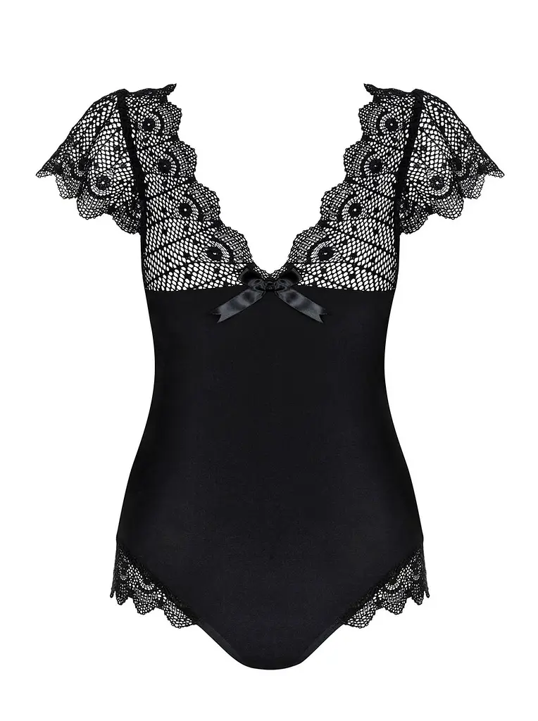 Эротический боди Obsessive Moketta Teddy S/M черный - фото 3