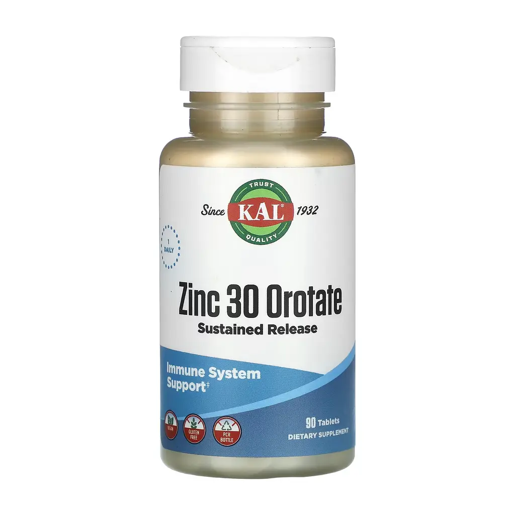 Цинк оротат 30 мг, Zinc 30 Orotate Sustained Release - 90 tabs
