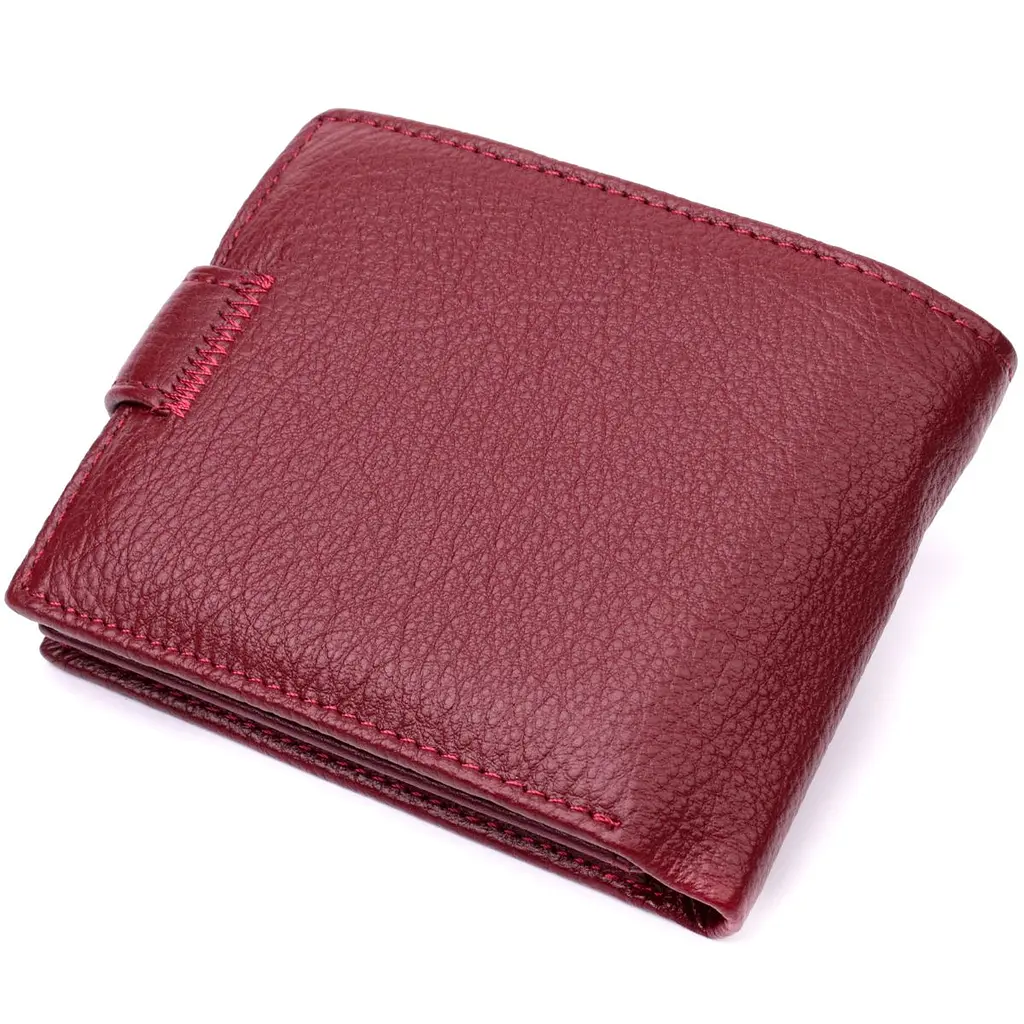 Стильне жіноче портмоне з блоком для карт з натуральної шкіри ST Leather 19472 бордове - фото 2