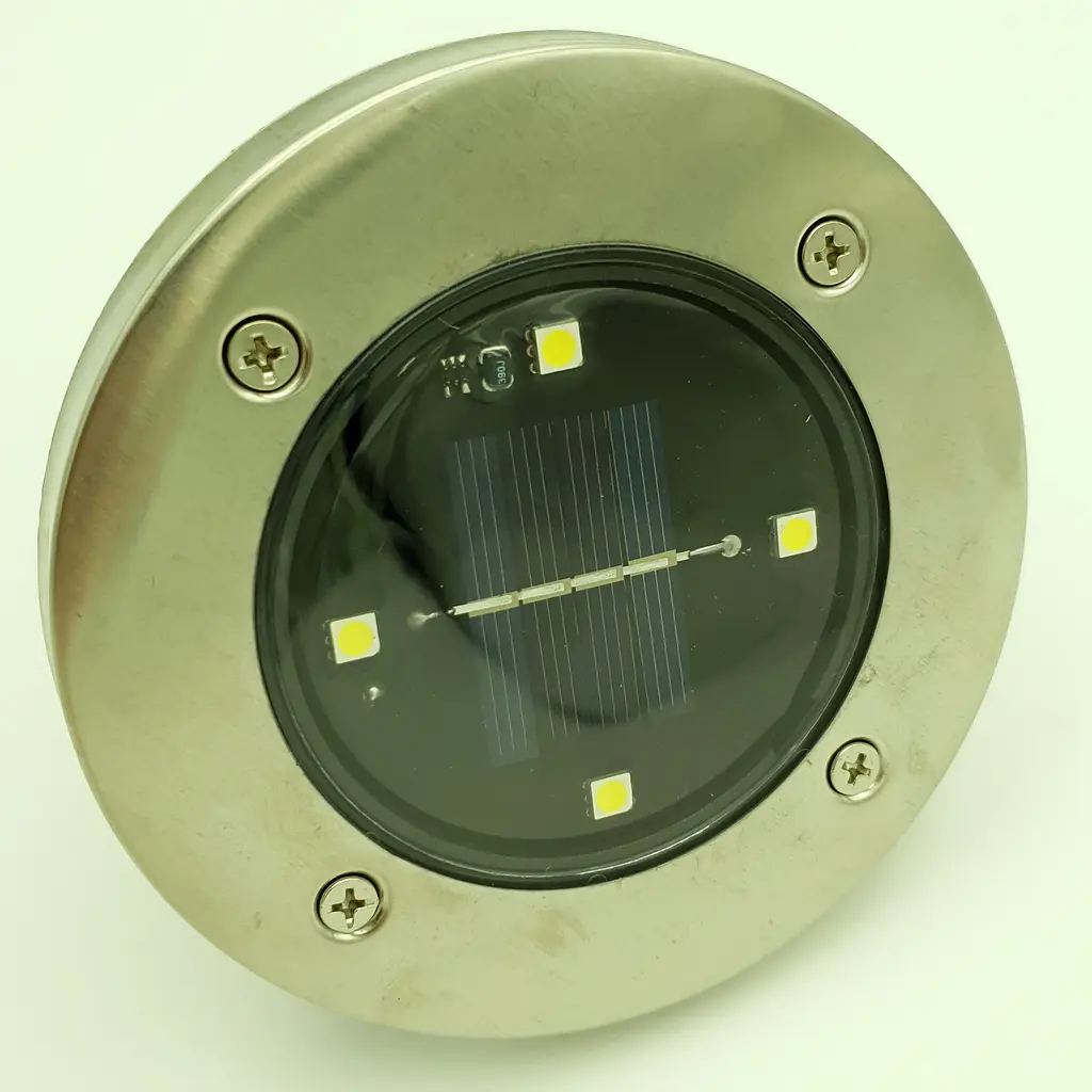 Світильник на сонячній батареї DISK Lights підсвічування для саду 4 Led сталевий - фото 3