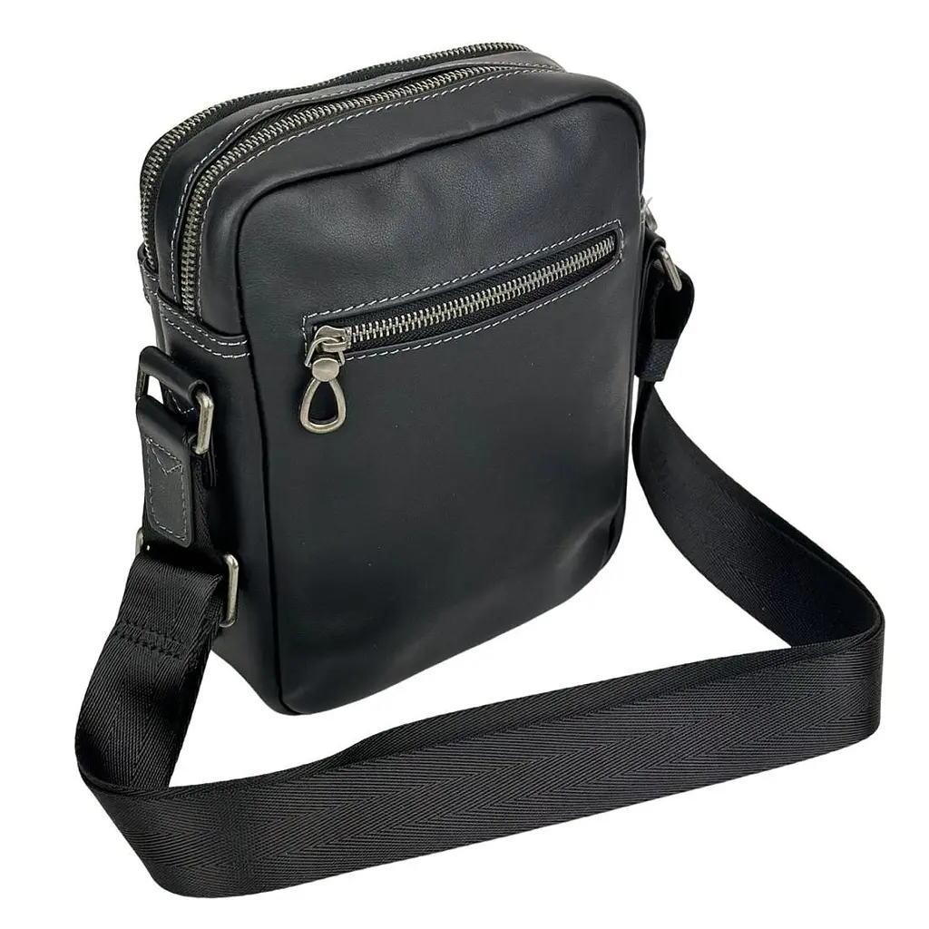 Сумка через плече чоловіча шкіряна Tiding Bag 8911A чорна - фото 5