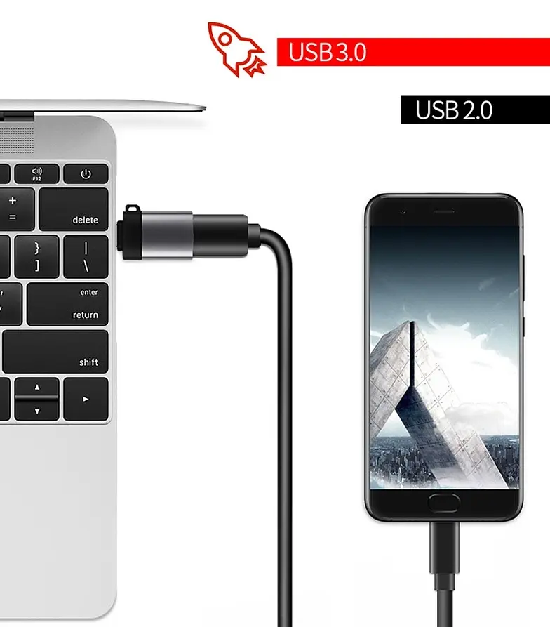 Адаптер Перехідник Type-C-мама на microUSB GT Black (6151884324) - фото 3