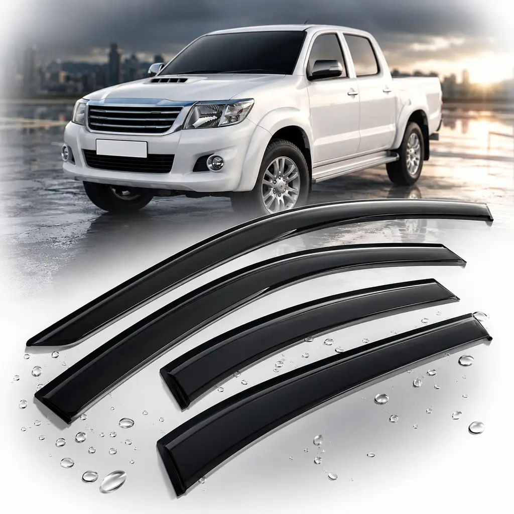 Дефлектори вікон вітровики HIC для Toyota Hilux 2004-2015 (T08) - фото 3