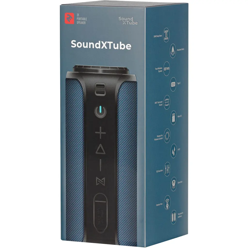 Портативная колонка 2E SoundXTube Blue - фото 6
