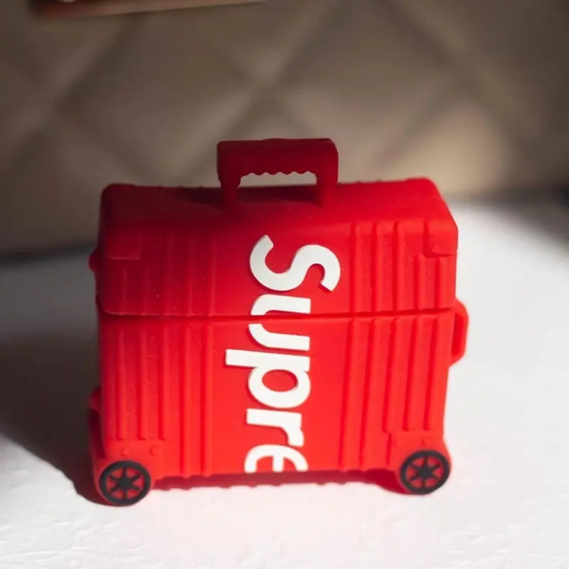 Силіконовий футляр Brand для навушників AirPods 3 + кільце Supreme red - фото 2