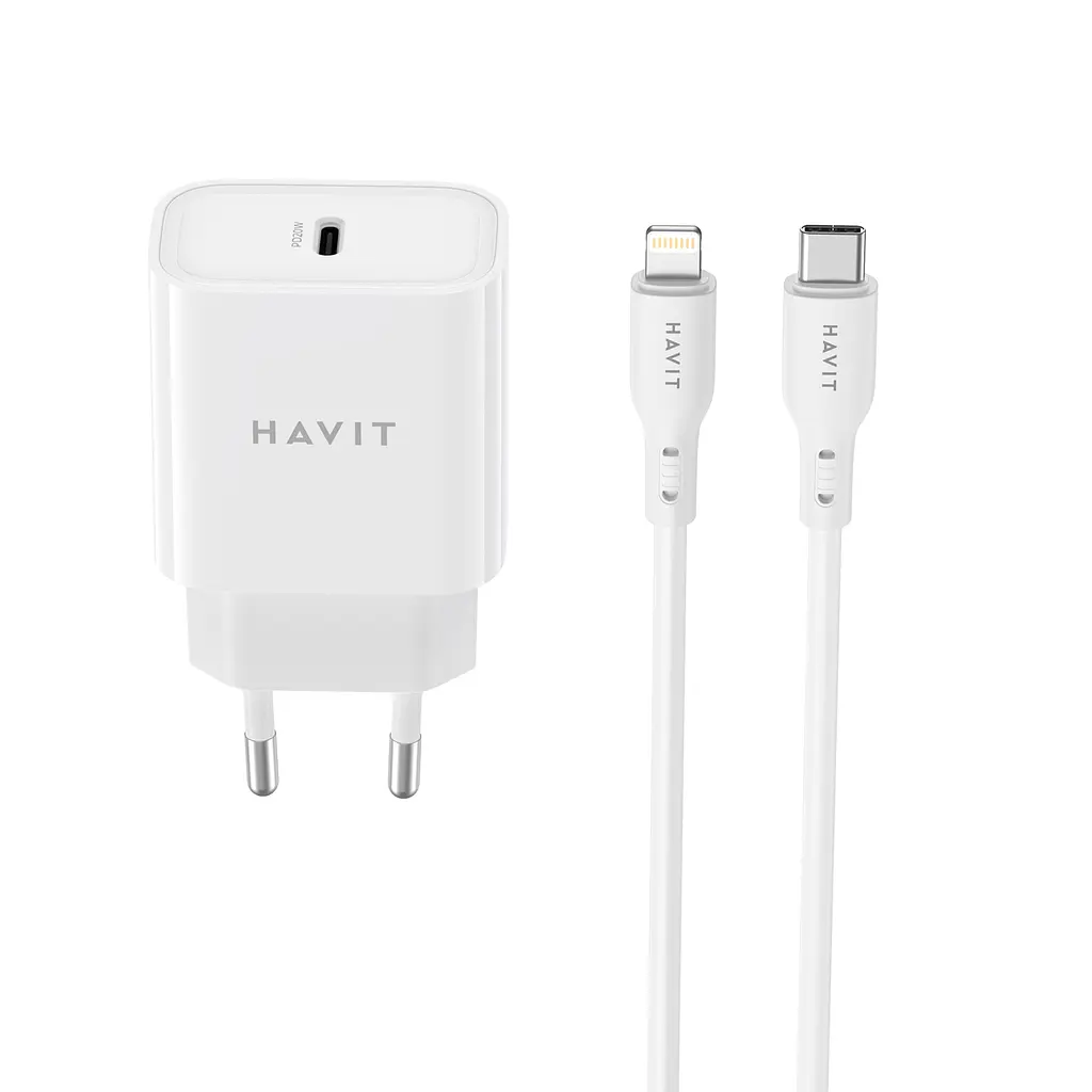 Зарядний пристрій HAVIT ST935 20W USB-C з кабелем USB-C - Lightning HAVIT (28741-000) - фото 2