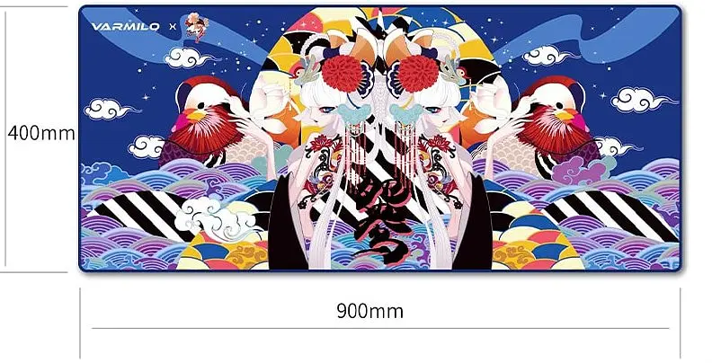 Ігрова поверхня Varmilo Lovebirds Desk Mat XL (900х400х3мм) Blue (ZDB032-01) - фото 4