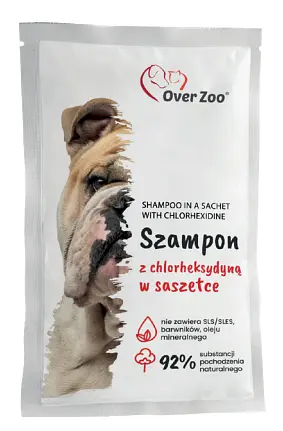 Шампунь для собак і котів Over Zoo Chlorhexidine з хлоргексидином, 20 мл