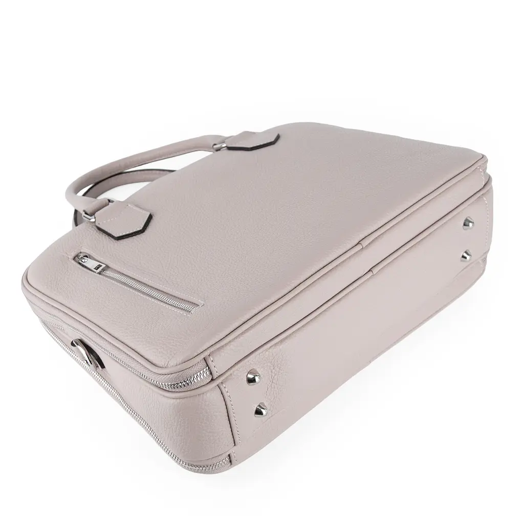 Шкіряна жіноча сумка для ноутбука Virginia Conti 03889 пудрова - фото 3