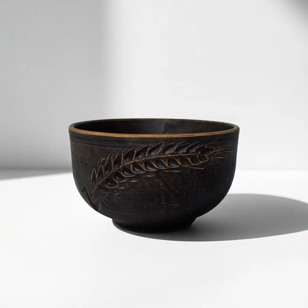 Салатник з червоної глини 700мл Колосок молочена кераміка Український глиняний посуд - фото 8