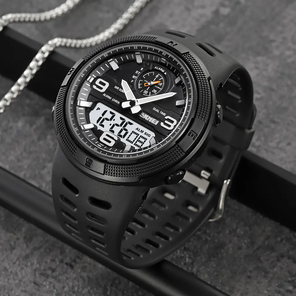 Наручний годинник чоловічий 1655BKWT Black-White Skmei acs0030650 - фото 4