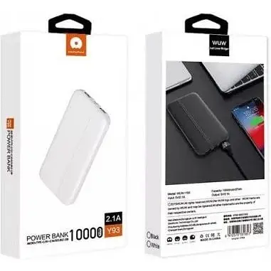 Внешний аккумулятор WUW Y93 10000 mAh белый - фото 5