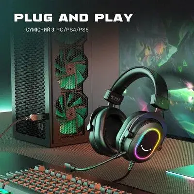 Навушники Fifine (H6) RGB 7.1 Black (H6) - фото 9