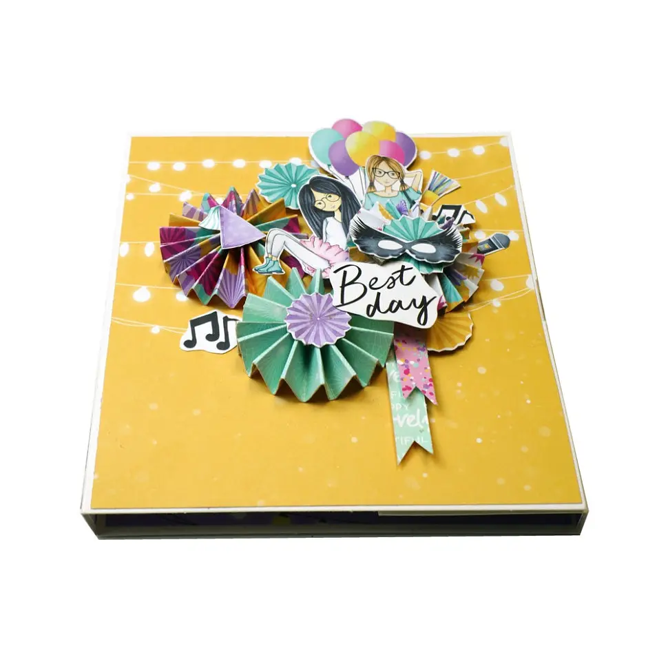 Набір для створення pop-up листівки "Party Girl" Fabrika Decoru FDGCK-052, 14 x 16 см - фото 4