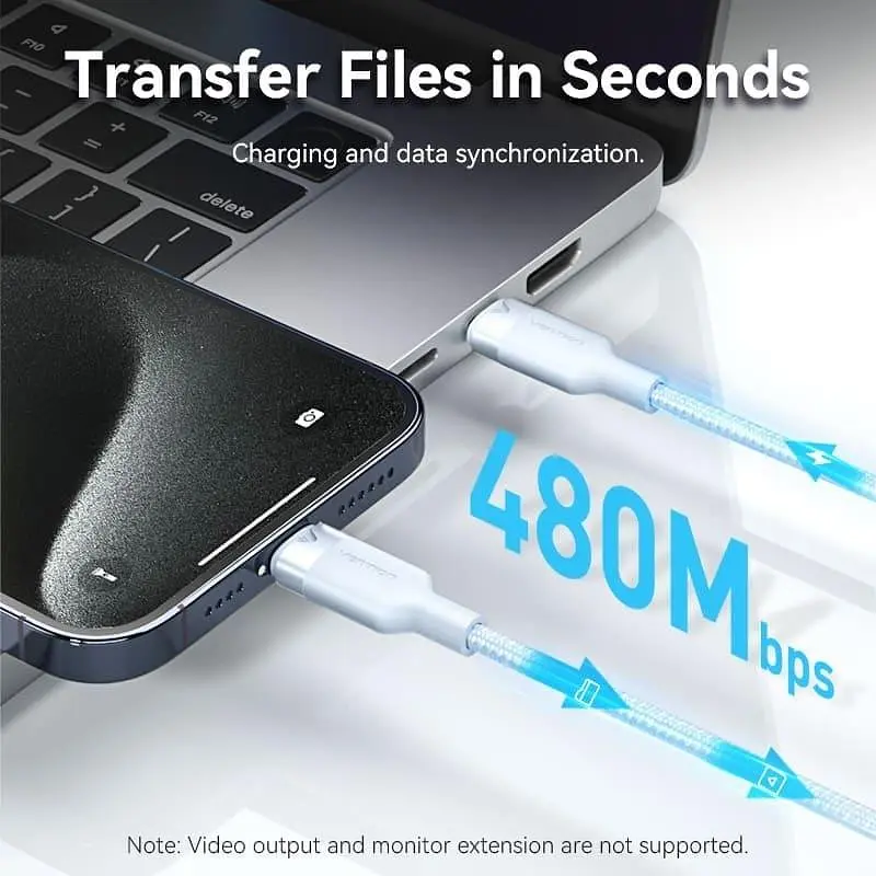 Кабель Vention USB 2.0Type-C M-M,1.0м 60W aluminum alloy, білийVention (TRDWF) - фото 6