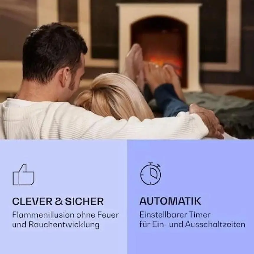 Электрический камин Klarstein Elbrus 2000 Вт LED белый (10037971) - фото 4