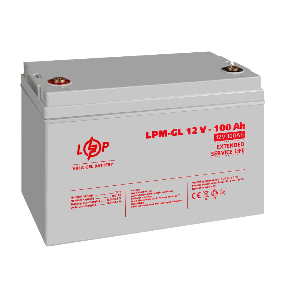 Акумулятор гелевий LPM-GL 12V - 100 Ah - фото 4
