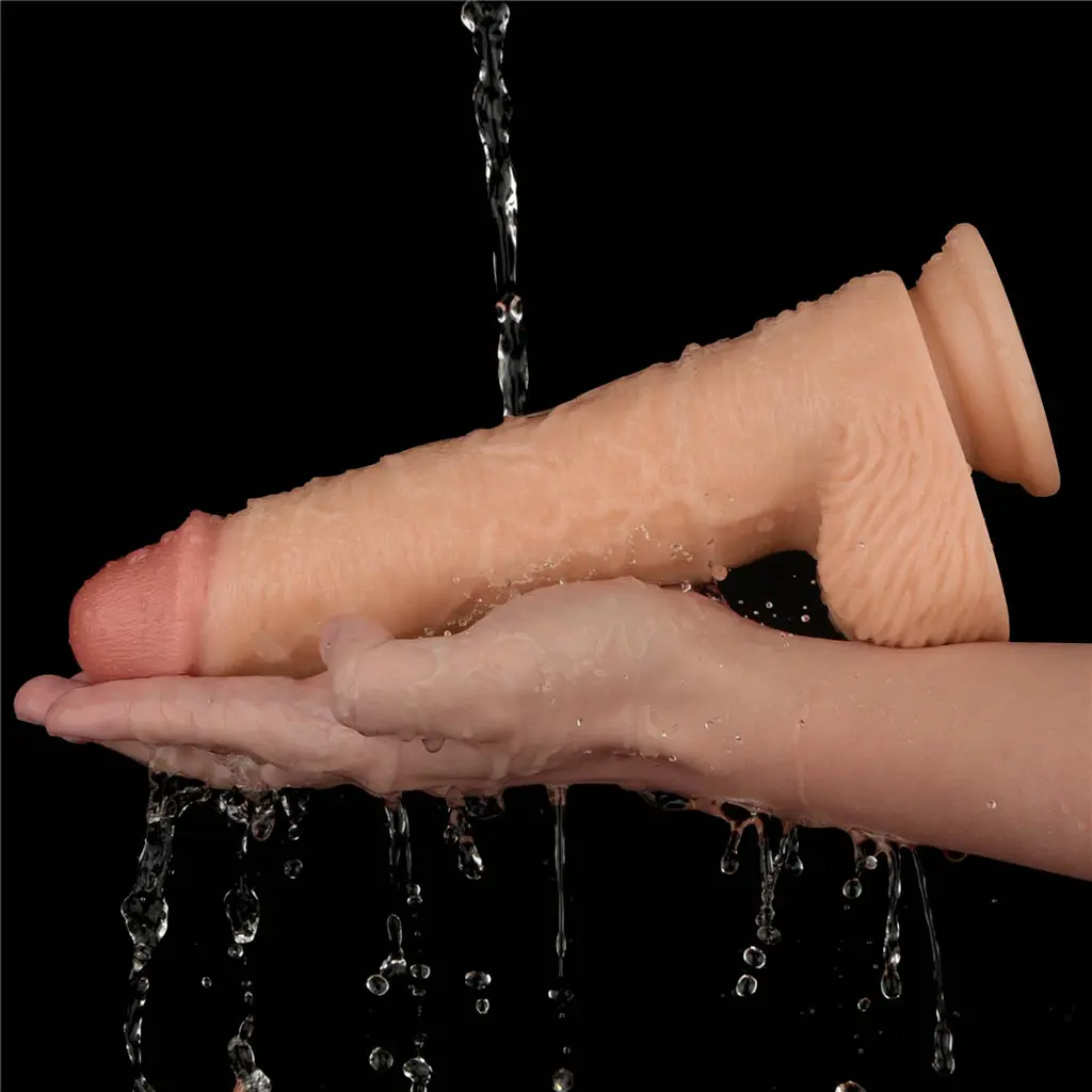 Реалістичний вібратор Vibrating Power Basics Cock тілесний 23.6см - фото 9