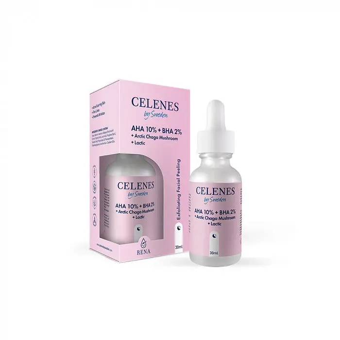 Пілінг-сироватка з кислотами AHA + BHA + LACTIC + ARCTIC CHAGA MUSHROOM Celenes 30 мл - фото 2