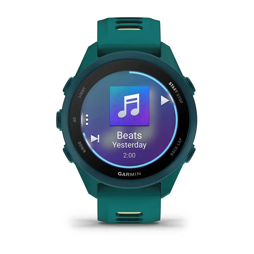 Смарт-годинник Garmin Forerunner 170 Music з бірюзово-лаймовим силіконовим ремінцем - фото 2