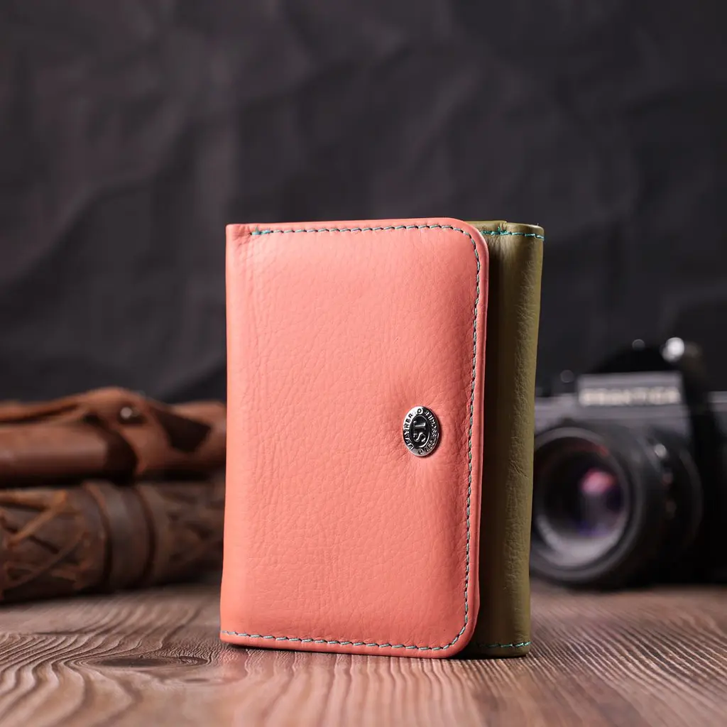 Гаманець для стильних дівчат із натуральної шкіри ST Leather 22494 різнокольоровий - фото 6