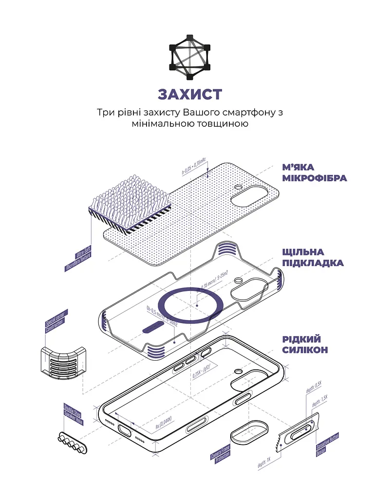 Силиконовый чехол с MagSafe для Apple iPhone 17, ICON2 MagCase, фиолетовый, противоударный, панель с мягкой подкладкой, защита всего корпуса, поддержка беспроводной зарядки, совместим с защитными стеклами и пленками, ArmorStandart (ARM88991) - фото 6